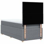 vidaXL Sommier à lattes de lit avec matelas gris clair 80x200 cm tissu