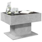 vidaXL Table basse avec LED gris béton 70x50x45 cm bois d'ingénierie
