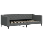 vidaXL Lit de jour avec gigogne et tiroirs gris foncé 80x200 cm tissu