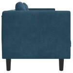 vidaXL Canapé avec coussins 3 places bleu velours