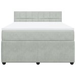 vidaXL Sommier à lattes de lit et matelas Gris clair 140x200cm Velours