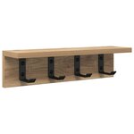 vidaXL Porte-manteau mural chêne artisanal 40 x 10.5 x 10.5 cm