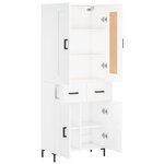 vidaXL Buffet haut Blanc 69 5x34x180 cm Bois d'ingénierie