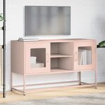 vidaXL Meuble TV rose 100 5x39x60 5 cm acier