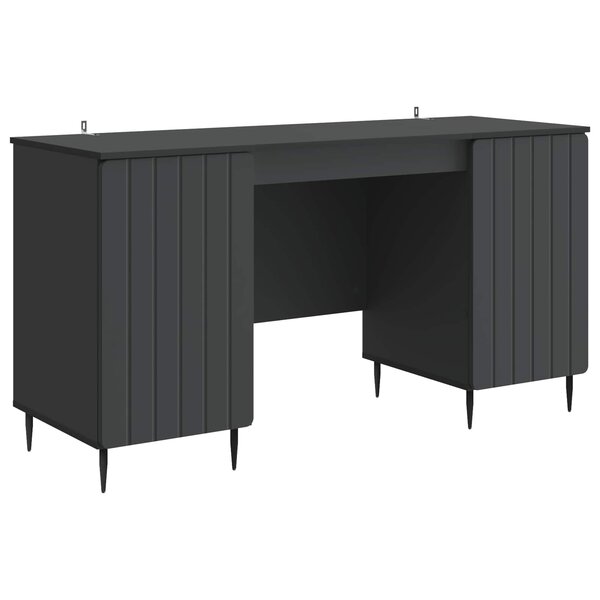 vidaXL Bureau avec étagère Noir 142 5 x 50 x 75 cm Bois d'ingénierie