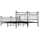 vidaXL Cadre de lit métal sans matelas avec pied de lit noir 160x200cm