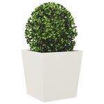 vidaXL Jardinières 2 Pièces blanc 50x50x50 cm acier