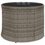 vidaXL Salon de jardin 3 Pièces demi-rond gris résine tressée