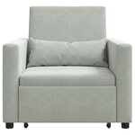 vidaXL Canapé-lit escamotable simple Gris clair 90 x 165 x 87 cm