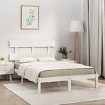 vidaXL Cadre de lit Blanc Bois massif 200x200 cm