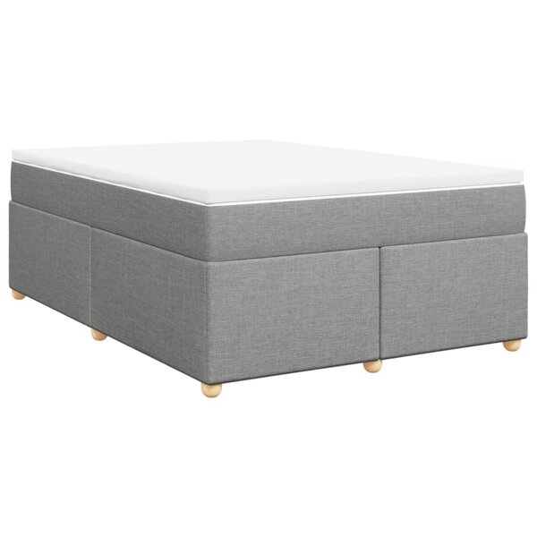 vidaXL Sommier à lattes de lit avec matelas Gris clair 140x200cm Tissu