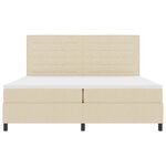 vidaXL Lit à ressorts avec matelas et lumière LED crème  200 x 200 cm  tissu