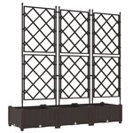 vidaXL Jardinière de Jardin avec Treillis 3 Pièces Marron 120x40x125.5 cm