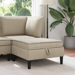 vidaXL Pouf avec Rangement Sable Velours