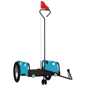 vidaXL Remorque de vélo bleu tissu oxford et fer