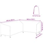 vidaXL Housse pour mobilier d'extérieur 250 x 180 x 80 cm
