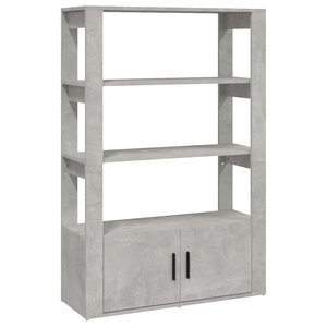 vidaXL Buffet Gris béton 80x30x119 5 cm Bois d'ingénierie