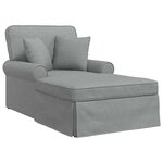 vidaXL Chaise lounge avec jupe Gris clair 91 x 157 x 91 cm tissu