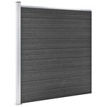 vidaXL Ensemble de panneau de clôture WPC 1311x(105-186) cm Noir