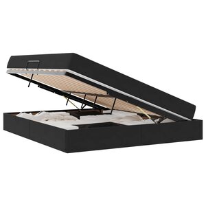 vidaXL Lit avec rangement et matelas Noir 180 x 200 cm Velours