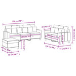 vidaXL Ensemble de canapés 3 Pièces avec coussins Rouge bordeaux Tissu