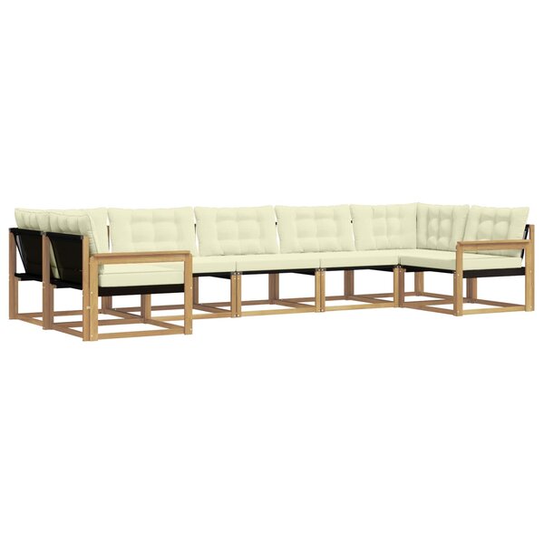 vidaXL Ensemble de canapés d'extérieur 7 pc Blanc et crème