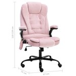 vidaXL Chaise de bureau de massage Rose Velours