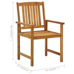 vidaXL Chaises de jardin lot de 8 Bois d'acacia solide
