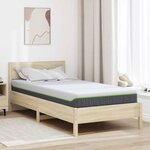 vidaXL Matelas Blanc et Gris 90 x 200 cm Ressort ensaché