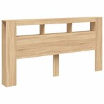vidaXL Tête de lit à LED chêne sonoma 200x18 5x103 5cm bois ingénierie