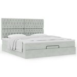 VidaXL Cadre de lit ottoman et matelas gris clair 180x200cm velours