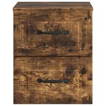 vidaXL Cabinet de chevet mural Chêne fumé 34 5 x 33 x 40 cm