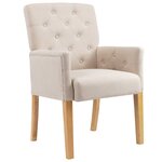vidaXL Chaises à manger avec accoudoirs lot de 2 beige tissu