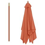 vidaXL Parasol d'extérieur avec mât en bois 150x200 cm Terre cuite