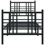 vidaXL Cadre de lit métal avec tête de lit/pied de lit noir 80x200 cm