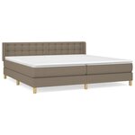 vidaXL Sommier à lattes de lit avec matelas Taupe 160x200 cm Tissu