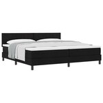 vidaXL Lit à ressorts avec tête de lit Noir 200 x 200 cm tissu