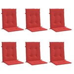 vidaXL Coussins de chaise de jardin à dossier bas lot de 6 rouge