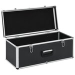 vidaXL Boîtes de rangement 2 Pièces Noir Aluminium
