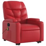 vidaXL Fauteuil inclinable de massage Rouge Similicuir