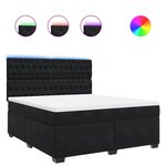 vidaXL Sommier à lattes de lit avec matelas Noir 180x200 cm Velours