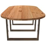 vidaXL Table à manger marron clair bois de chêne massif ovale