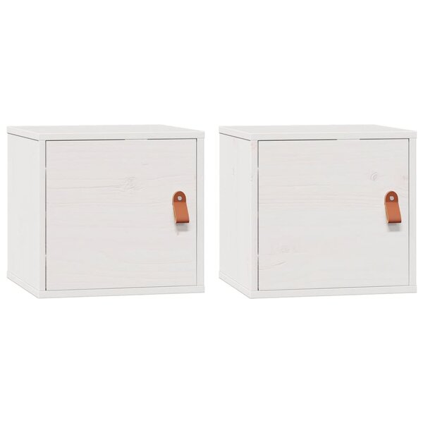 vidaXL Armoires murales 2 Pièces Blanc 31 5x30x30 cm Bois de pin massif