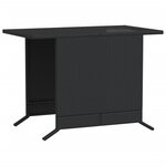 vidaXL Ensemble de bistro 3 Pièces avec coussins noir résine tressée