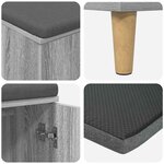 vidaXL Banc d'entrée avec coussin Gris Sonoma 100 x 38 x 46 cm