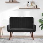 vidaXL Sofa 2 places Noir 115 x 61 x 87 cm Velours (V)