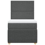 vidaXL Sommier à lattes de lit avec matelas Gris foncé 90x200 cm Tissu