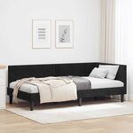 vidaXL Cadre de lit d'angle Autre avec tête de lit Noir 80 x 200 cm