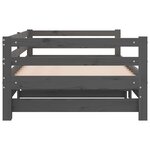 vidaXL Lit coulissant sans matelas gris 2x(90x200) cm
