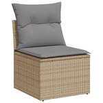 vidaXL Salon de jardin avec coussins 7 Pièces beige résine tressée